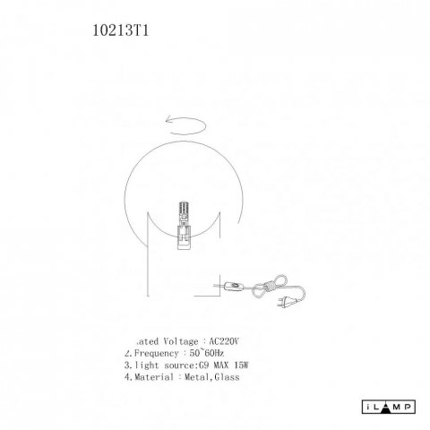 Настольная лампа iLamp Golden 10213T/1-D200 MGL-WH
