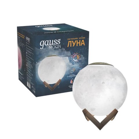 Настольный светодиодный ночник Gauss луна NN004