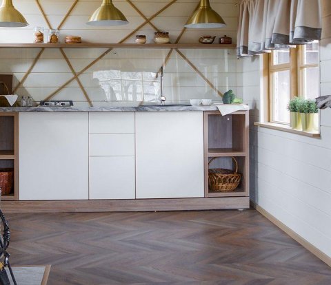 Замковый виниловый пол Vinilam Parquet Chevron RI153610CL4 Шеврон Нормандия