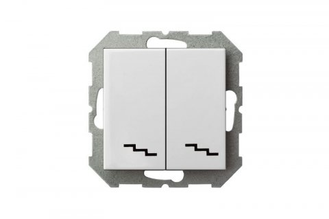 Переключатель двухклавишный Liregus Epsilon белый 28-010