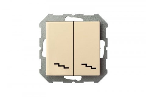 Переключатель двухклавишный Liregus Epsilon бежевый 28-060