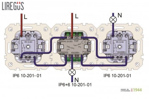Переключатель двухклавишный Liregus коричневый омбре 29-012