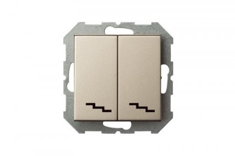 Переключатель двухклавишный Liregus шампань 28-304