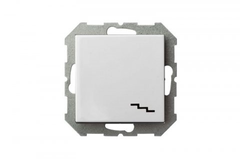 Переключатель одноклавишный Liregus Epsilon белый 28-008