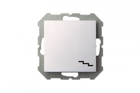 Переключатель одноклавишный Liregus Epsilon серебро 28-177