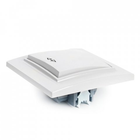 Переключатель одноклавишный перекрестный Stekker Эрна белый PSW10-9009-01 39925