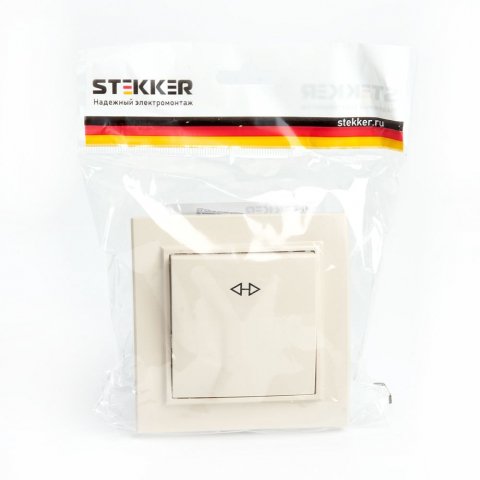 Переключатель одноклавишный перекрестный Stekker Эрна слоновая кость PSW10-9009-02 39926