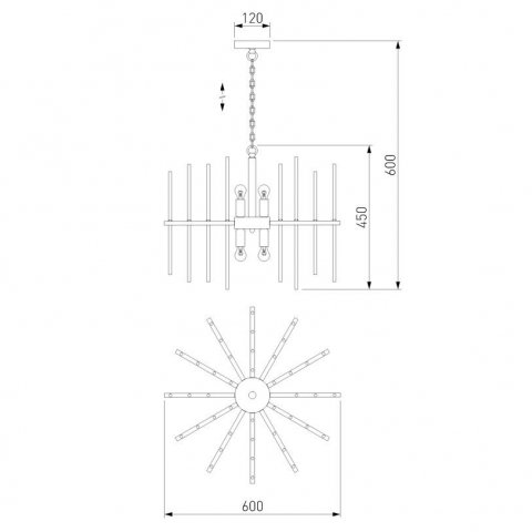 Подвесная люстра Bogates Allure 356/6 латунь