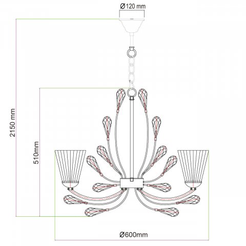 Подвесная люстра Chiaro Летиция 343011805