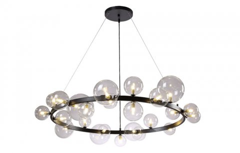 Подвесная люстра Crystal Lux Agata SP24 V2 Black/Transparente