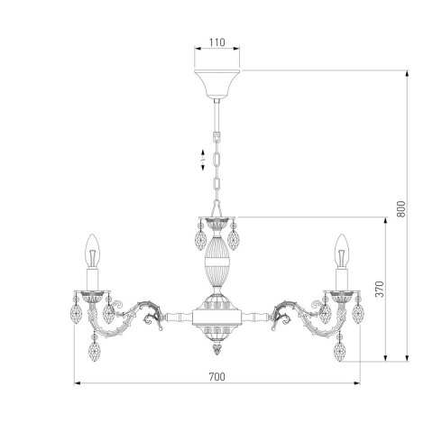 Подвесная люстра Eurosvet 10102/8 античная бронза/прозрачный хрусталь Strotskis