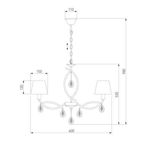 Подвесная люстра Eurosvet 60091/5 перламутровое золото
