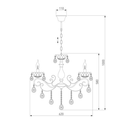 Подвесная люстра Eurosvet Escada 10109/6 хром/лазурный хрусталь Strotskis