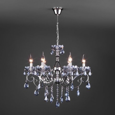 Подвесная люстра Eurosvet Escada 10109/6 хром/лазурный хрусталь Strotskis