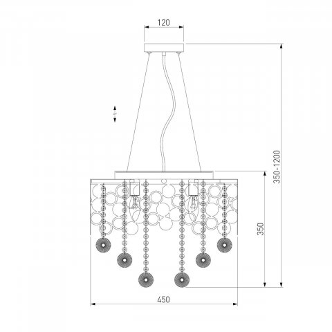 Подвесная люстра Eurosvet Lianna 10123/6 золото/прозрачный хрусталь Strotskis Smart
