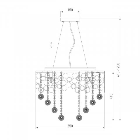 Подвесная люстра Eurosvet Lianna 10123/8 хром/прозрачный хрусталь Strotskis Smart