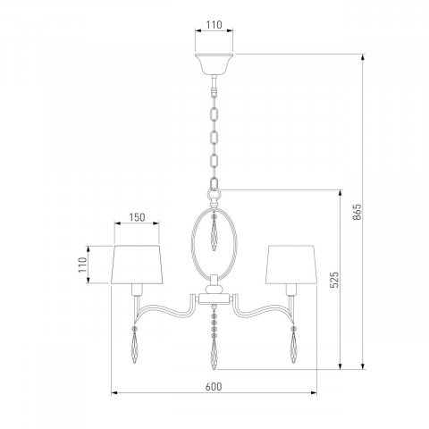 Подвесная люстра Eurosvet Madera 10127/5 хром/прозрачный хрусталь Strotskis Smart