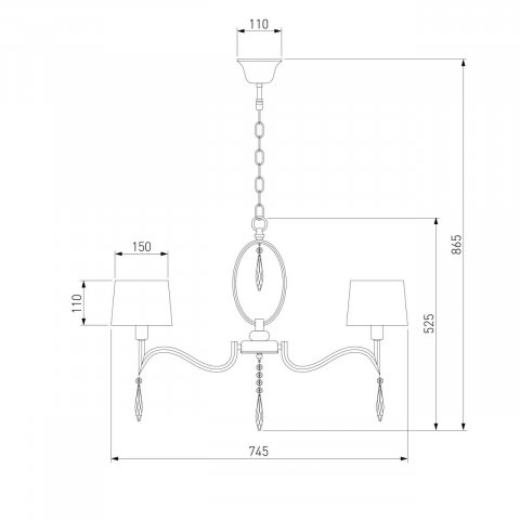 Подвесная люстра Eurosvet Madera 10127/8 хром/прозрачный хрусталь Strotskis Smart