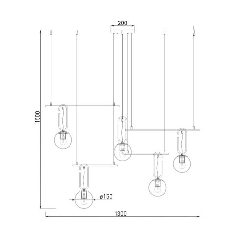 Подвесная люстра Eurosvet Riche 70143/5 черный