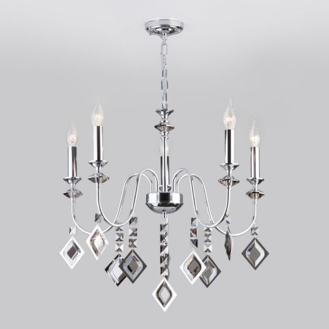 Подвесная люстра Eurosvet Telao 10120/5 хром/дымчатый хрусталь Strotskis Smart