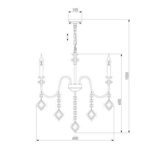 Подвесная люстра Eurosvet Telao 10120/5 хром/дымчатый хрусталь Strotskis Smart
