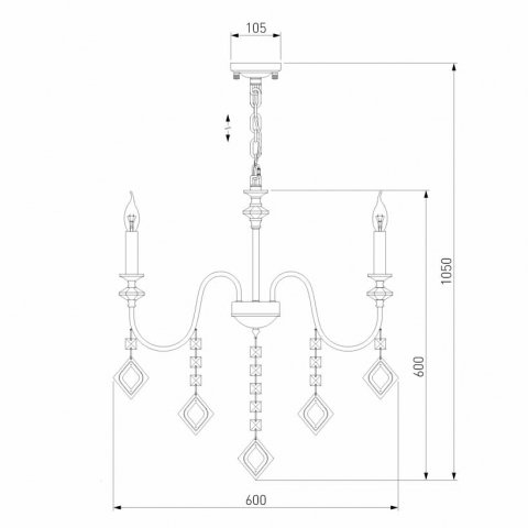 Подвесная люстра Eurosvet Telao 10120/5 золото/тонированный хрусталь Strotskis Smart