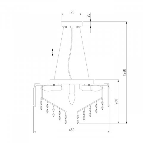 Подвесная люстра Eurosvet Torreta 10121/5 хром/прозрачный хрусталь Strotskis Smart
