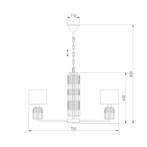 Подвесная люстра Eurosvet Zaffiro 10099/8 хром/прозрачный хрусталь Strotskis