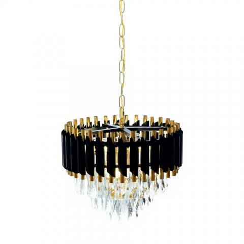 Подвесная люстра Lumina Deco Funneli LDP 6003-400 BK+F.GD