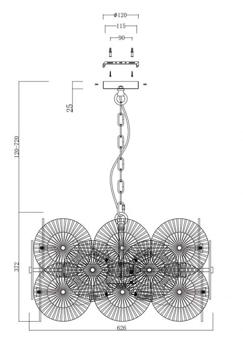 Подвесная люстра Maytoni Aster MOD007PL-08G