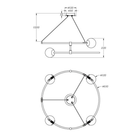 Подвесная люстра Maytoni Balance MOD317PL-04G