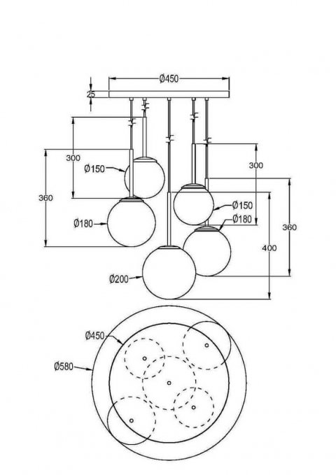 Подвесная люстра Maytoni Basic form MOD321PL-05G1