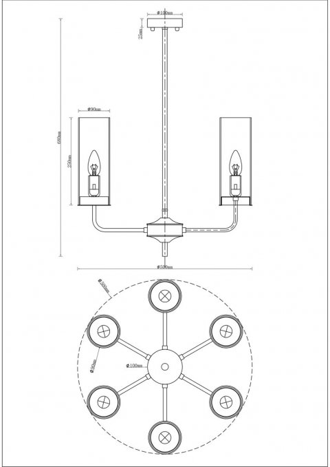 Подвесная люстра Moderli Metric V10020-6P