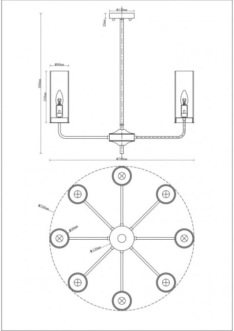 Подвесная люстра Moderli Metric V10021-8P