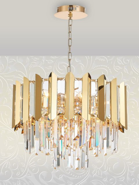 Подвесная люстра Natali Kovaltseva Amazone 81444/8C Gold