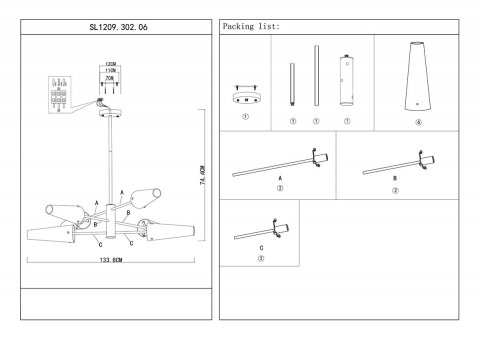 Подвесная люстра ST Luce Morave SL1209.302.06