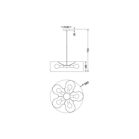 Подвесная люстра Vele Luce Cross VL5272P05