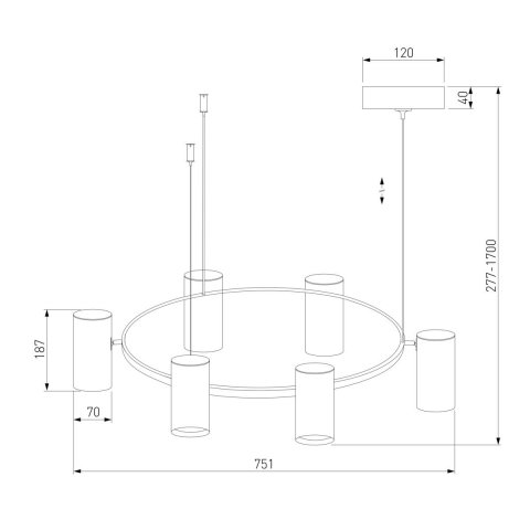 Подвесная светодиодная люстра Eurosvet Spacer 90103/6 матовый серый/золото
