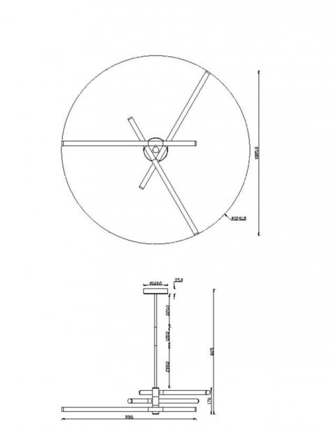 Подвесная светодиодная люстра Maytoni Technical Axis MOD106CL-L40G3K