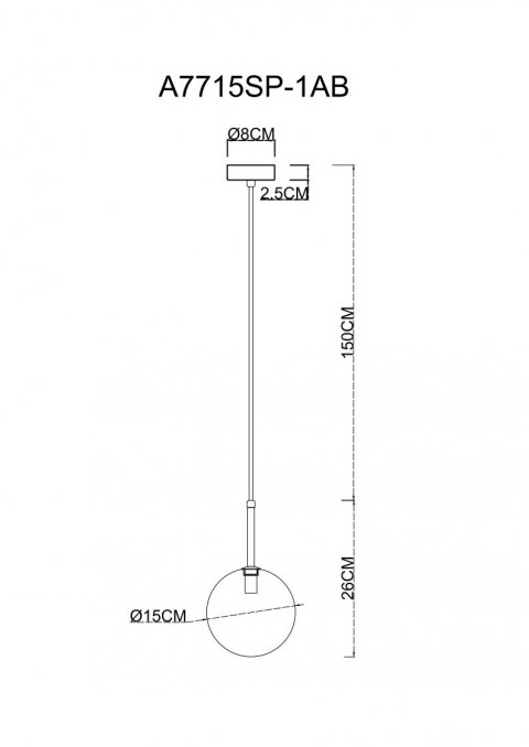 Подвесной светильник Arte Lamp Cameron A7715SP-1AB