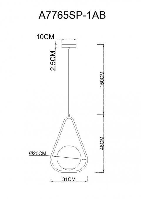 Подвесной светильник Arte Lamp Matisse A7765SP-1AB