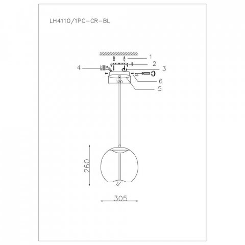 Подвесной светодиодный светильник Lumien Hall Avila LH4110/1PC-CR-BL