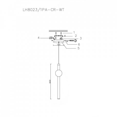 Подвесной светодиодный светильник Lumien Hall Greniya LH8023/1PA-CR-WT