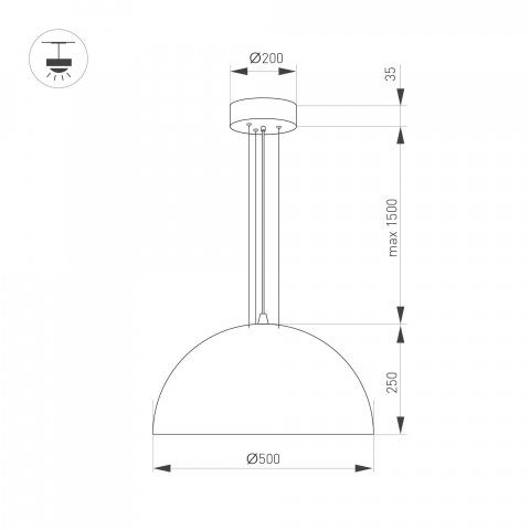 Подвесной светодиодный светильник SP-RESTO-HANG-R500-30W Warm3000 039699