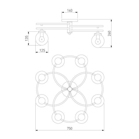 Потолочная люстра Eurosvet 70104/8 черный