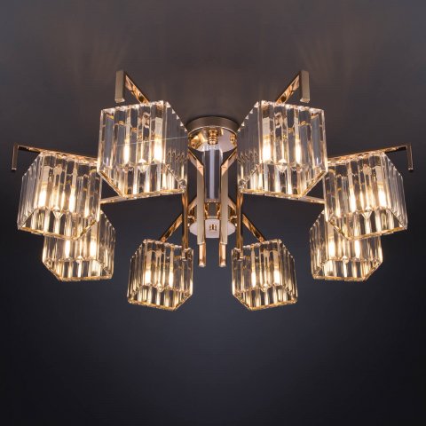 Потолочная люстра Eurosvet April 10126/8 золото/прозрачный хрусталь Strotskis Smart