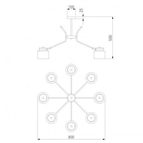 Потолочная люстра Eurosvet Batler 70133/8 черный