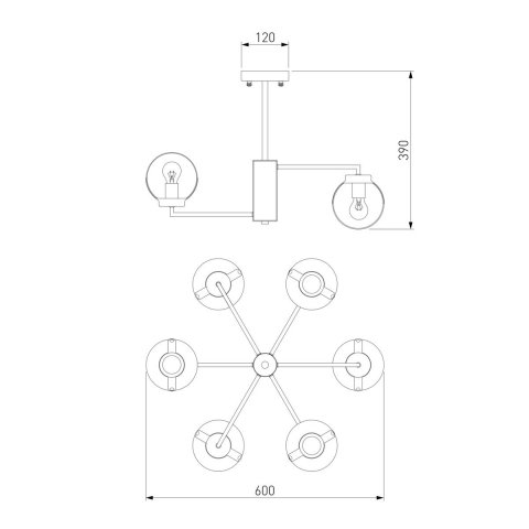Потолочная люстра Eurosvet Creek 70118/6 черный