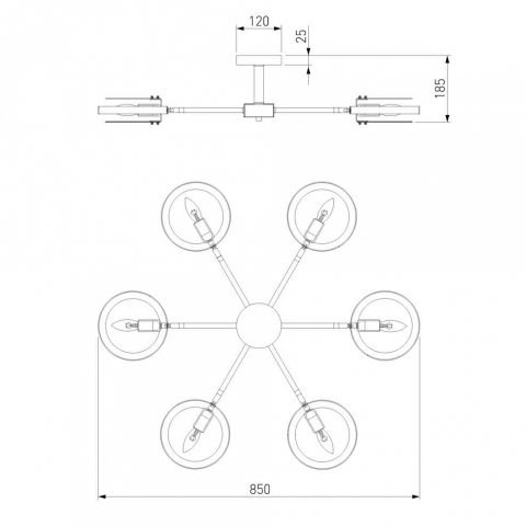 Потолочная люстра Eurosvet Gallo 70121/6 черный