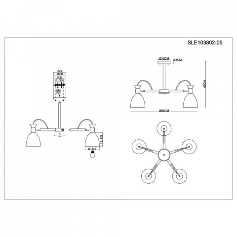 Потолочная люстра Evoluce Balcamo SLE103802-05